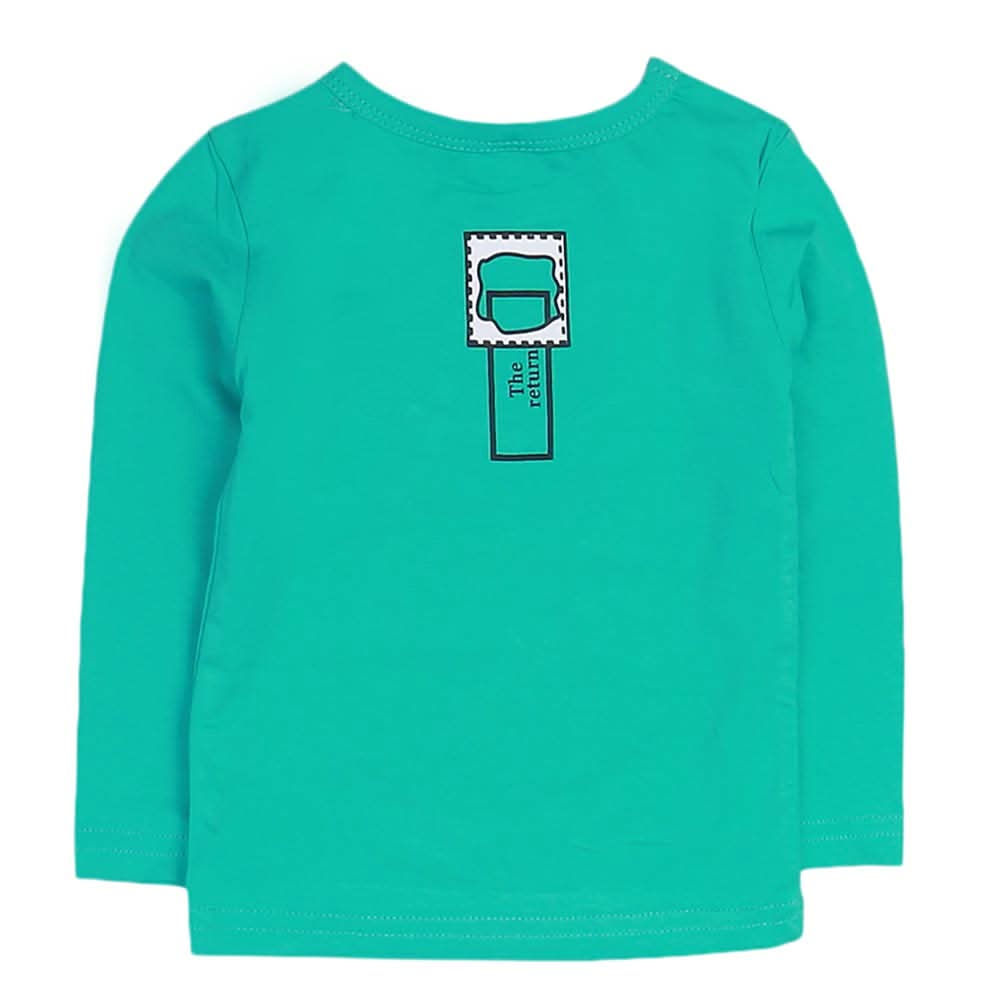 Boys Full Sleeves T-Shirt - Cyan, Kids, Boys T-Shirts, Chase Value, Chase Value