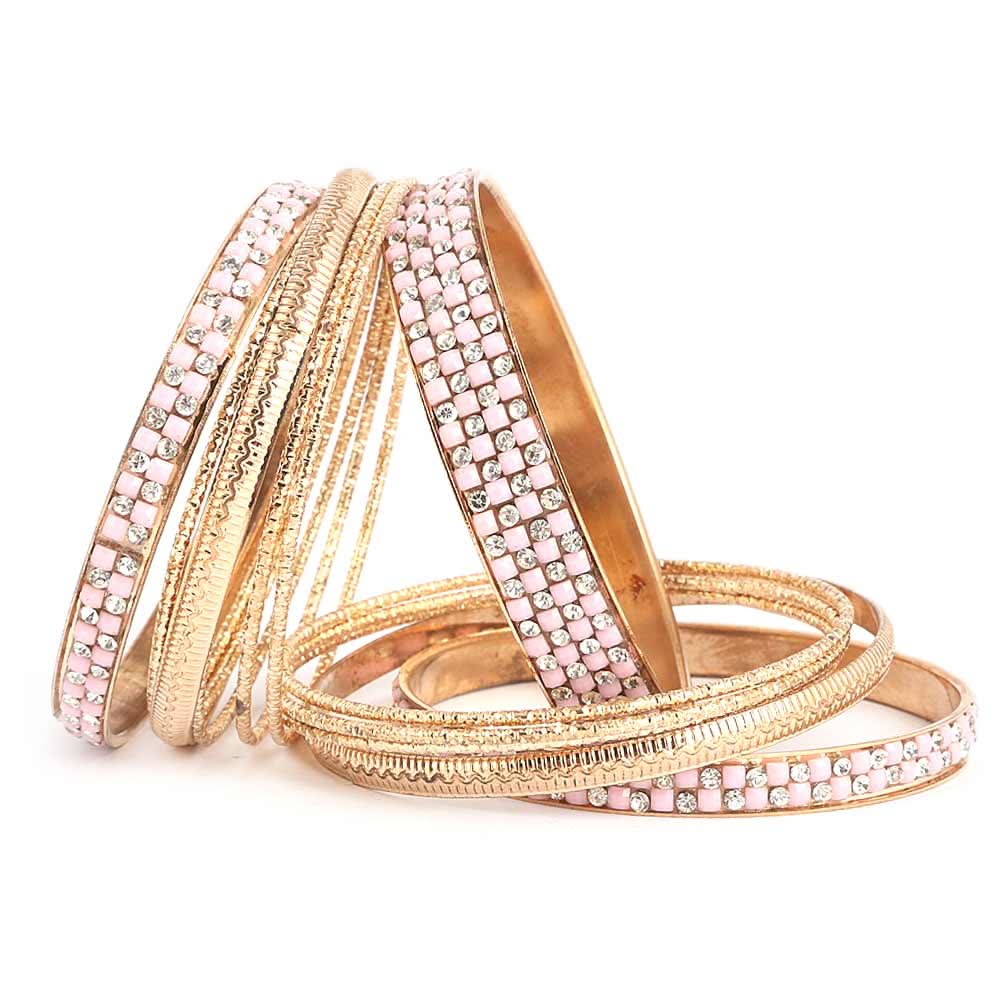 Women's Fancy Bangles 13 Pcs - Pink - test-store-for-chase-value