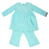 Girls Embroidered Cotton Suit 2 Pcs - Cyan, Kids, Girls Sets And Suits, Chase Value, Chase Value