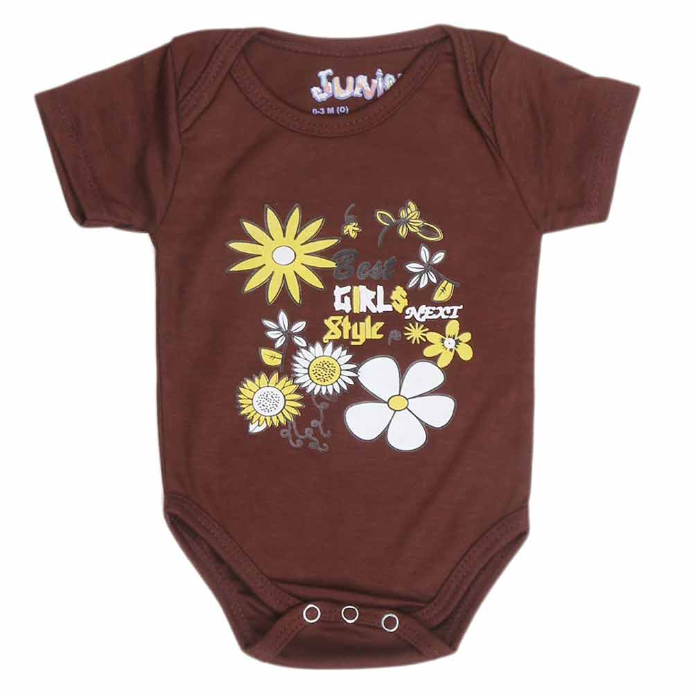Newborn Girls Romper - Dark Brown - test-store-for-chase-value