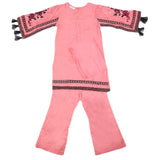 Girls Embroidered Cotton Suit 3 Pcs - Peach, Kids, Girls Sets And Suits, Chase Value, Chase Value