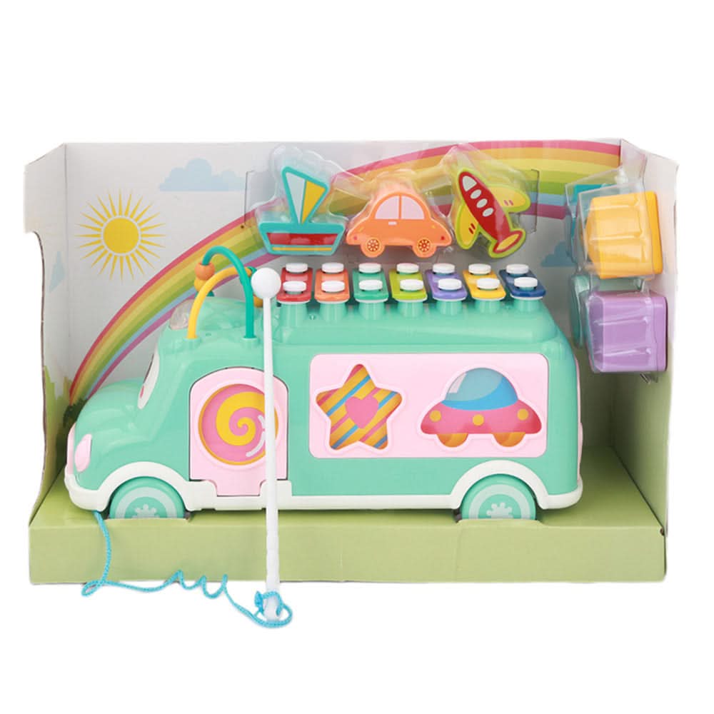 Happy Colorful Bus With Musical Instrument - Sea Green, Kids, Musical Toys, Chase Value, Chase Value