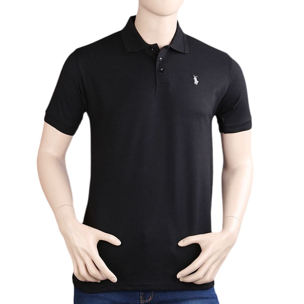 Men's Half Sleeves Polo T-Shirt - Black, Men, T-Shirts And Polos, Chase Value, Chase Value