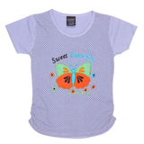 Girls Half Sleeve Embroidered T-Shirt - Purple, Kids, Girls T-Shirts, Chase Value, Chase Value