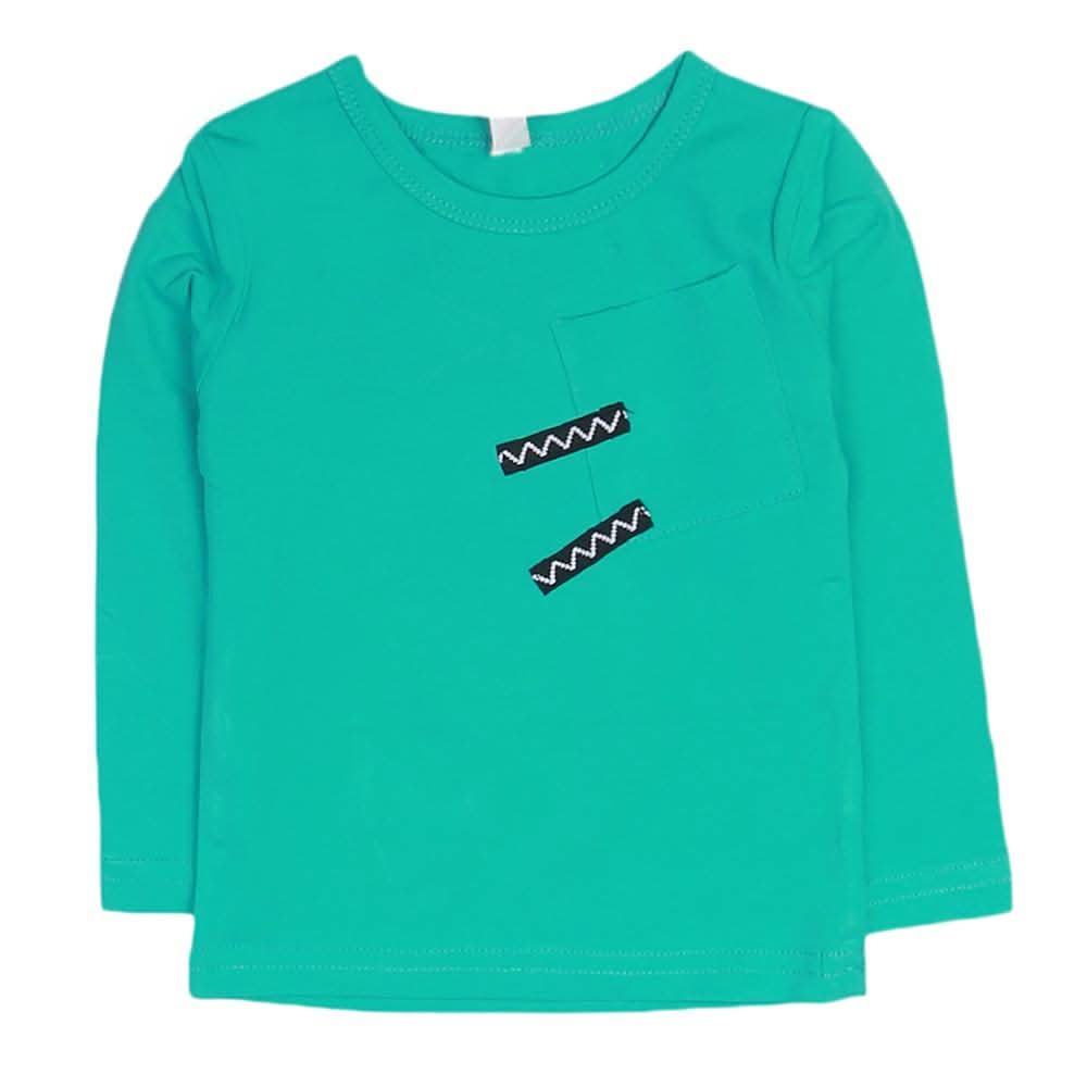 Boys Full Sleeves T-Shirt - Cyan, Kids, Boys T-Shirts, Chase Value, Chase Value