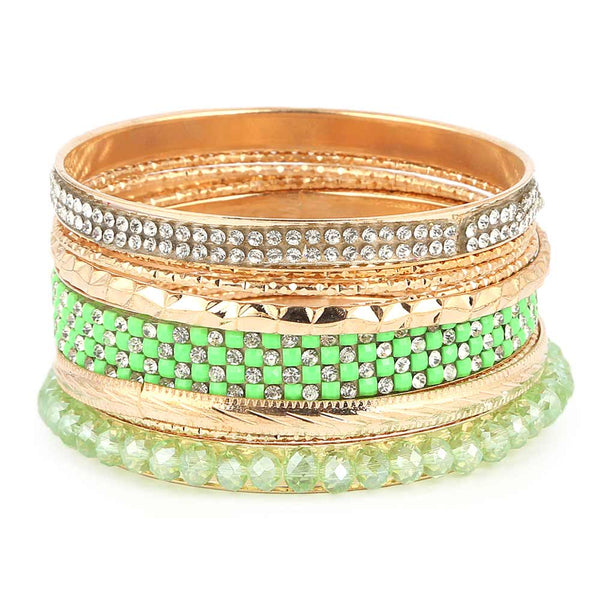 Women's Fancy Bangles 11 Pcs - Green - test-store-for-chase-value