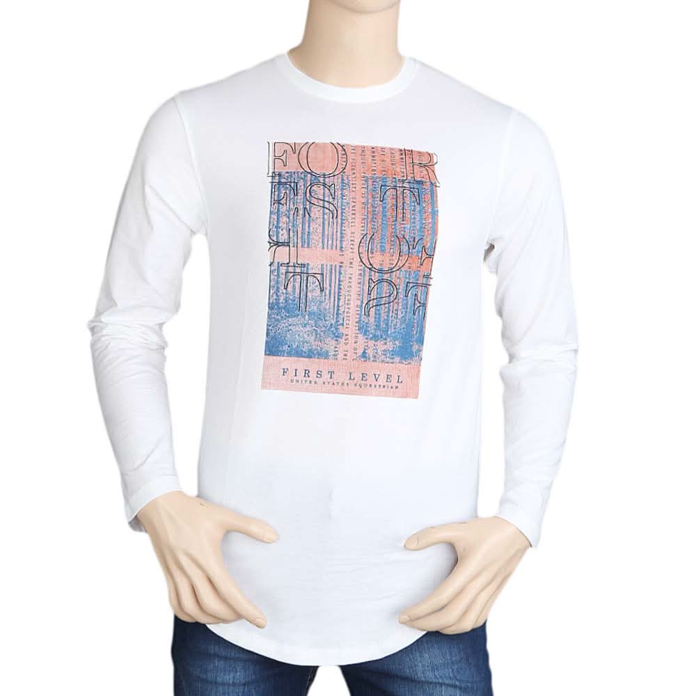 Men's Full Sleeves T Shirt - White, Men, T-Shirts And Polos, Chase Value, Chase Value