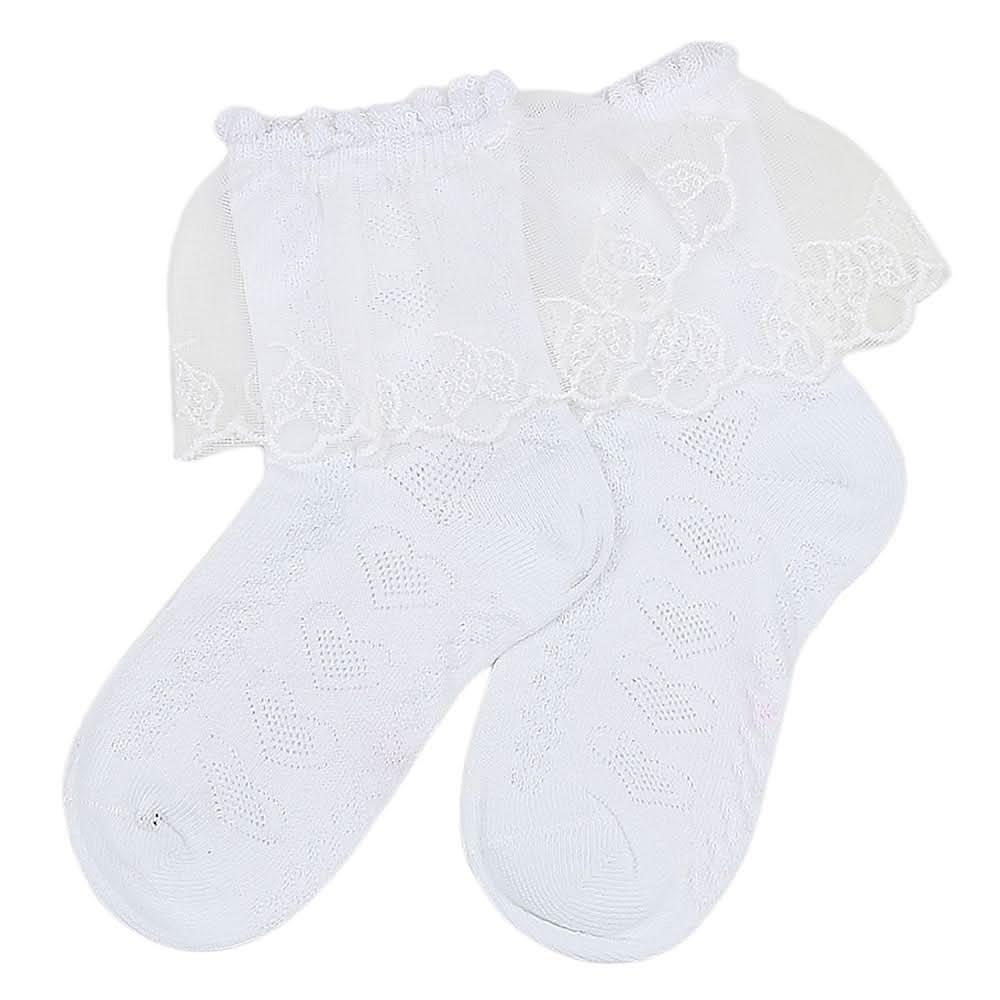 Girls Frilly Socks - White, Kids, Girls Socks, Chase Value, Chase Value