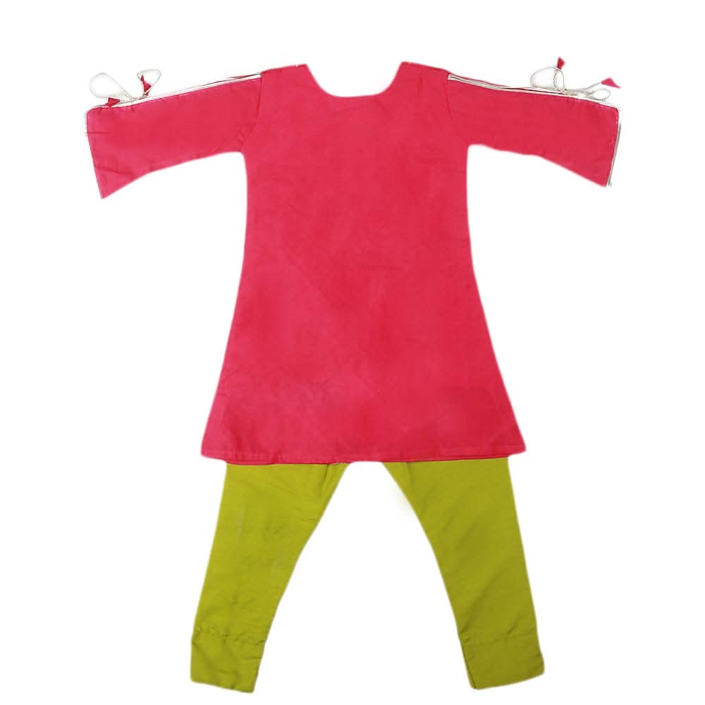 Girls Embroidered Masuri Suit 3 Pcs - Pink, Kids, Girls Sets And Suits, Chase Value, Chase Value