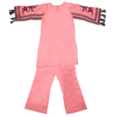 Girls Embroidered Cotton Suit 3 Pcs - Peach, Kids, Girls Sets And Suits, Chase Value, Chase Value