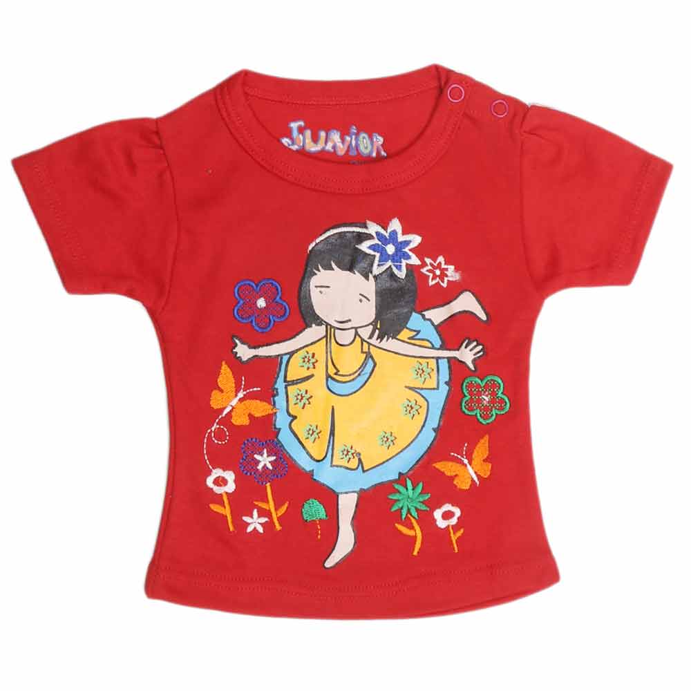 Newborn Girl's T-Shirt - Red - test-store-for-chase-value