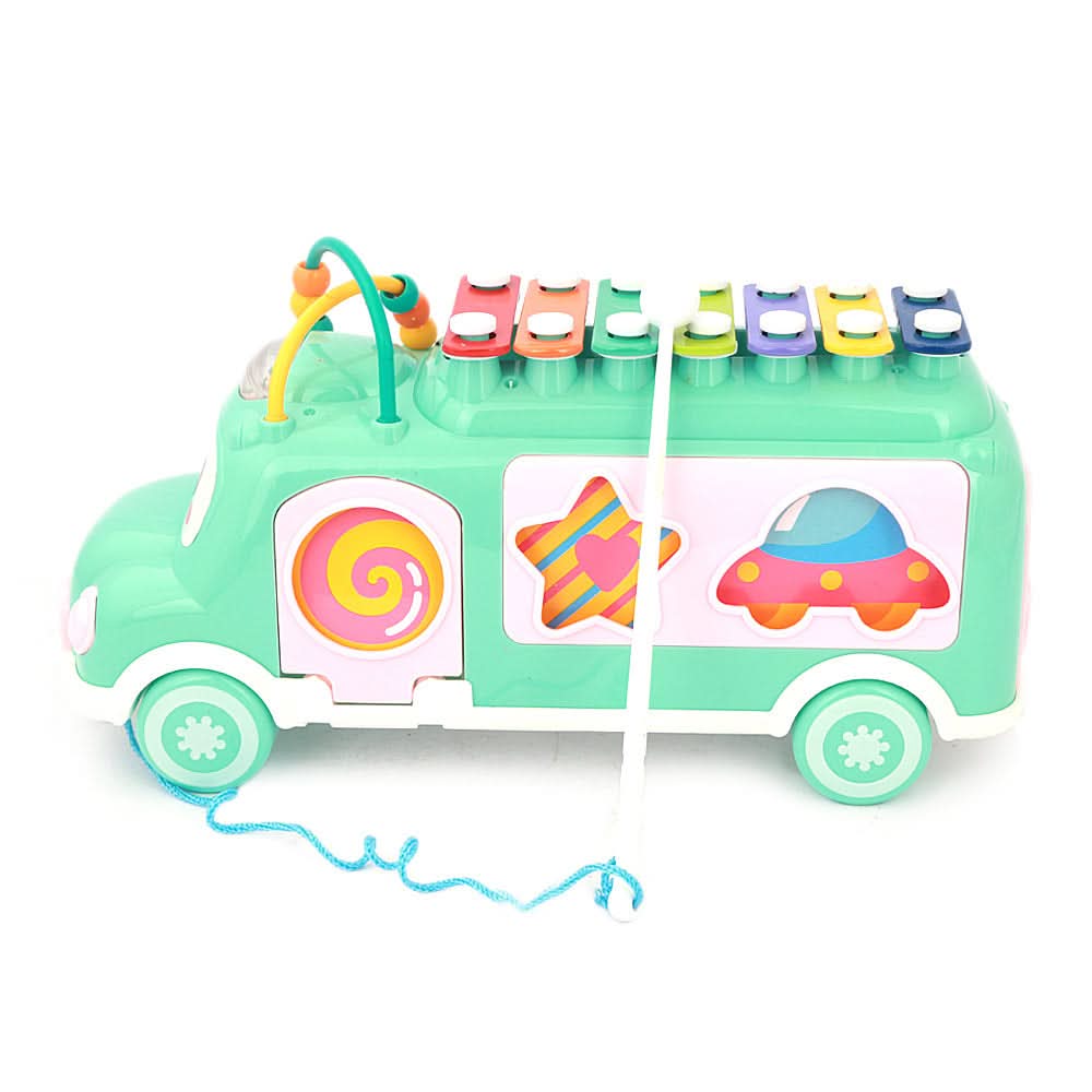 Happy Colorful Bus With Musical Instrument - Sea Green, Kids, Musical Toys, Chase Value, Chase Value