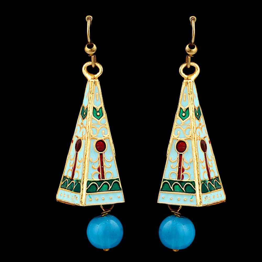 Women's Ear Jhumki - Golden - Royal Blue, Jewellery, Chase Value, Chase Value