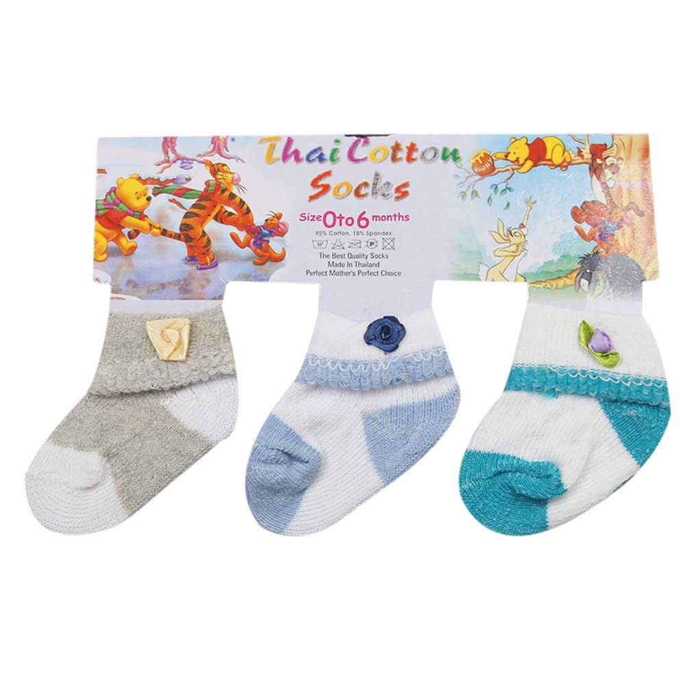 Newborn Socks Pack Of 3 - A, Newborn Caps, Shoes & Socks, Chase Value, Chase Value