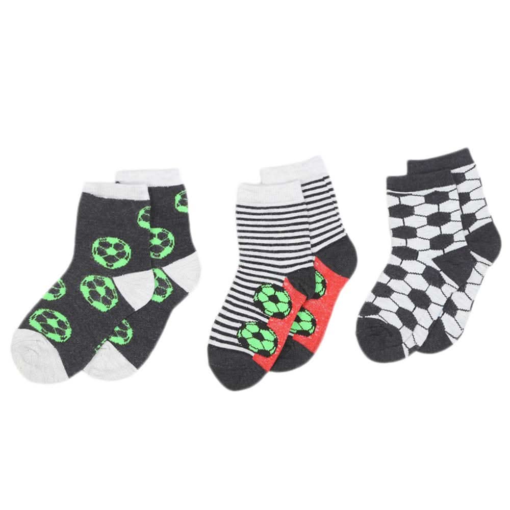 Boys Socks Packs of 3 - Multi, Kids, Boys Socks, Chase Value, Chase Value