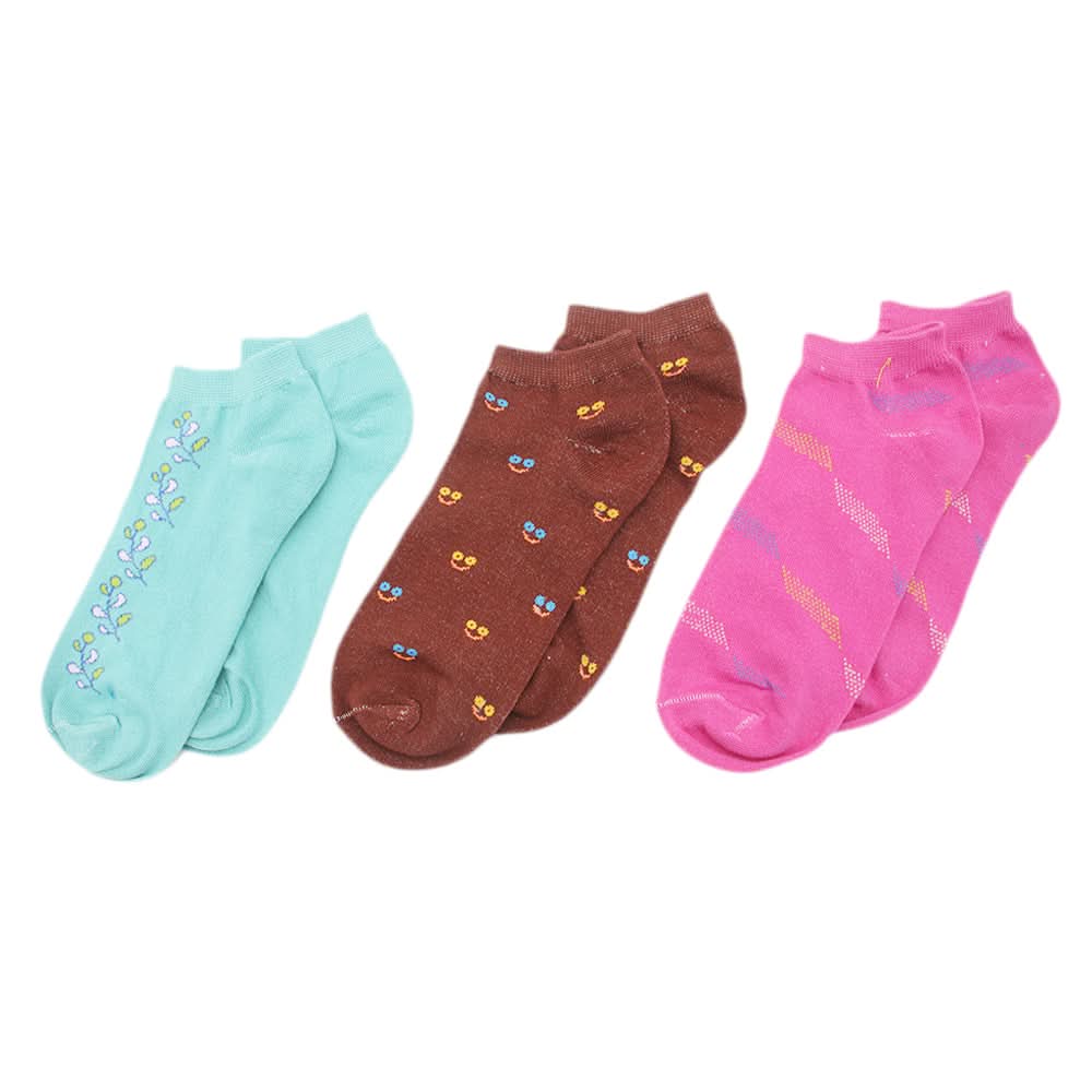 Women's 3Pcs Colorful Socks, Women, Socks Stocking And Gloves, Chase Value, Chase Value