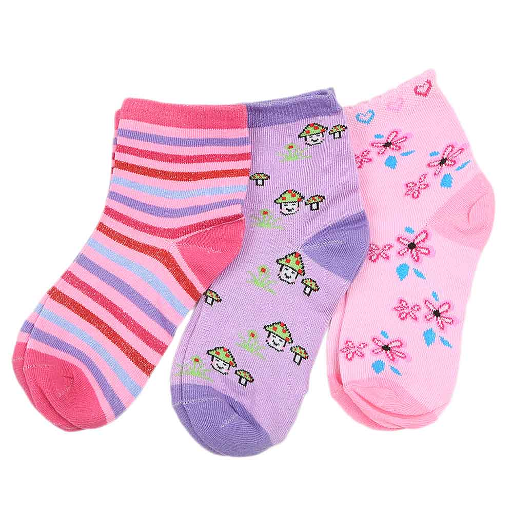 Girls Socks Pack Of 3 - Multi, Kids, Girls Socks, Chase Value, Chase Value