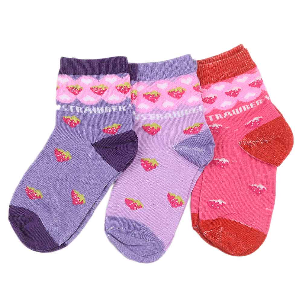 Girls Socks Pack Of 3 - Multi, Kids, Girls Socks, Chase Value, Chase Value