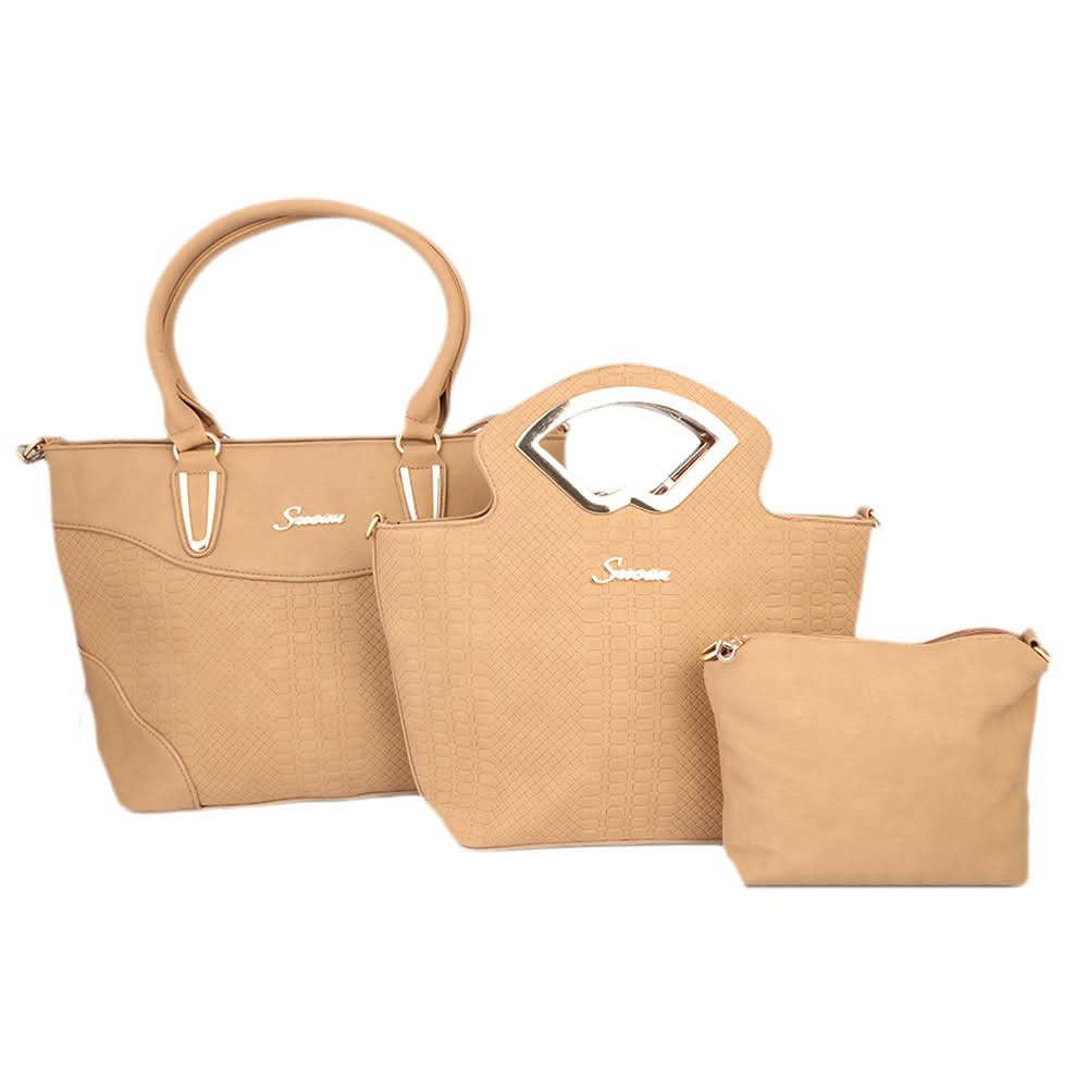 Women's Handbag 3Pc 9724 - APRICOT, Women, Bags, Chase Value, Chase Value