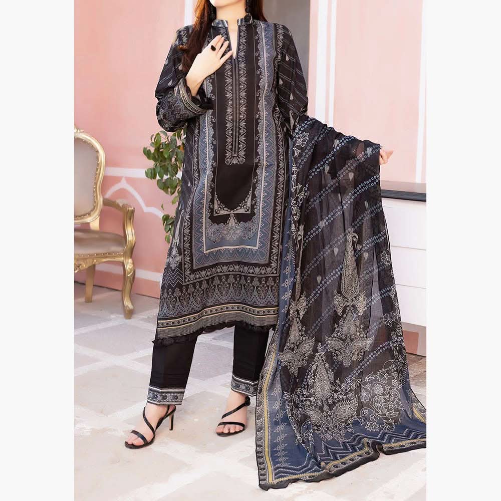 Aisha Alishba Digital Printed Lawn 3Pcs Unstitched Suit - 2, Women, 3Pcs Shalwar Suit, VS Textiles, Chase Value