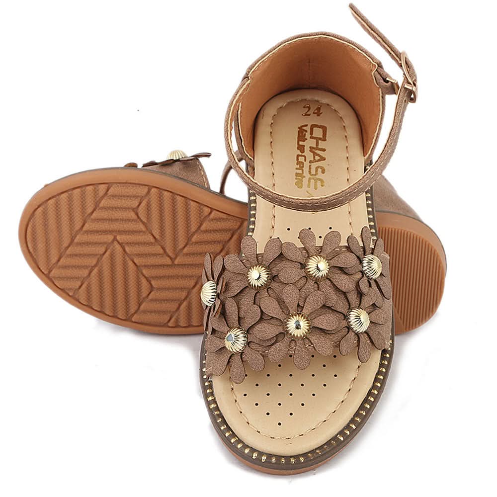 Girls Fancy Sandal (B-97) - Brown, Kids, Girls Sandals, Chase Value, Chase Value