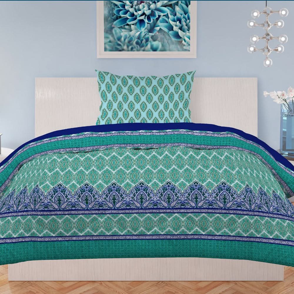Printed Single Percale Finish Bed Sheet 2 Pcs - Multi, Single Size Bed Sheet, Chase Value, Chase Value