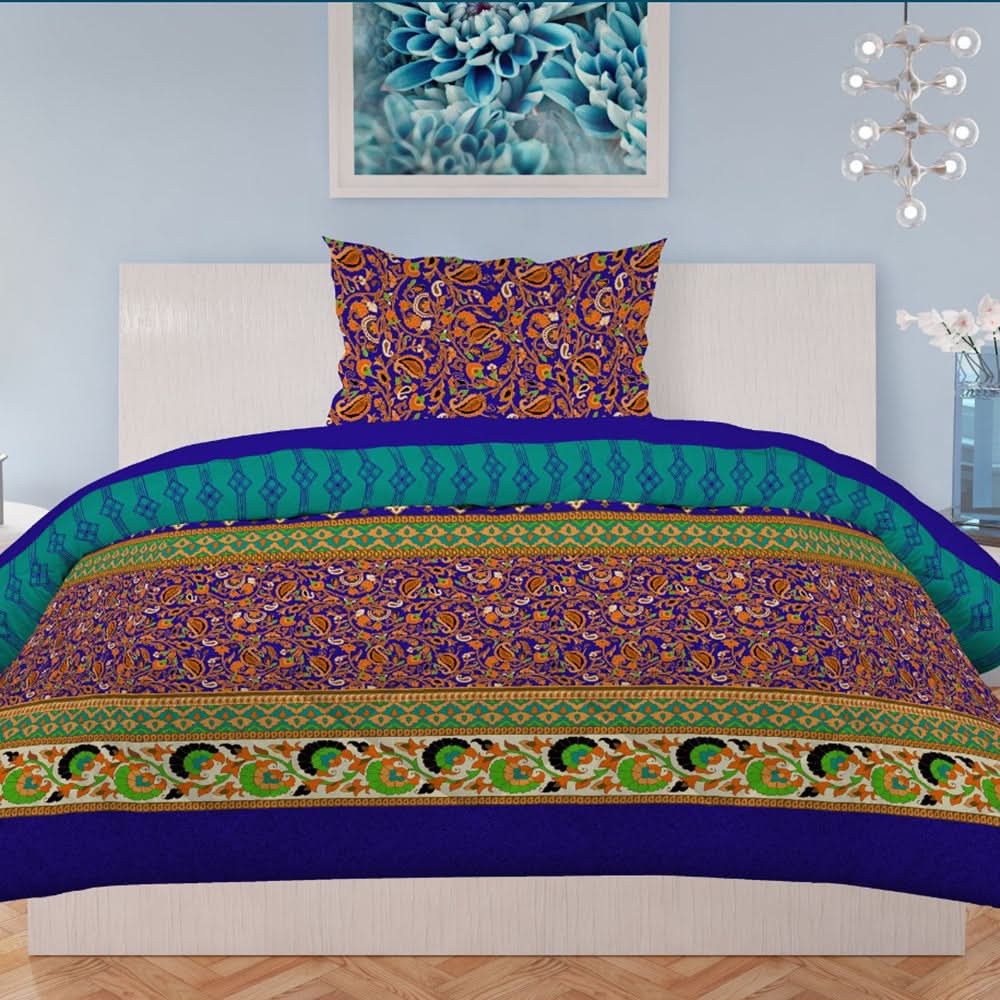 Printed Single Percale Finish Bed Sheet 2 Pcs - Multi, Single Size Bed Sheet, Chase Value, Chase Value