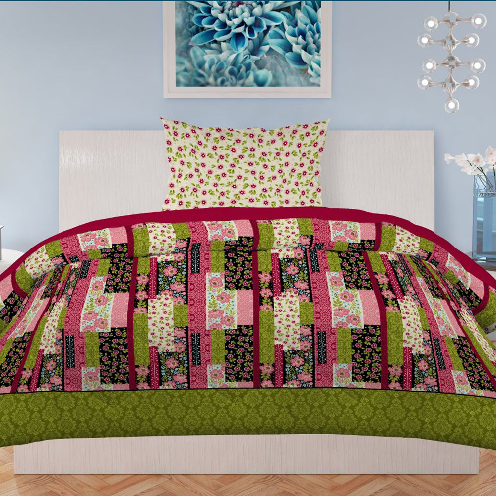 Printed Single Percale Finish Bed Sheet 2 Pcs - Multi, Single Size Bed Sheet, Chase Value, Chase Value