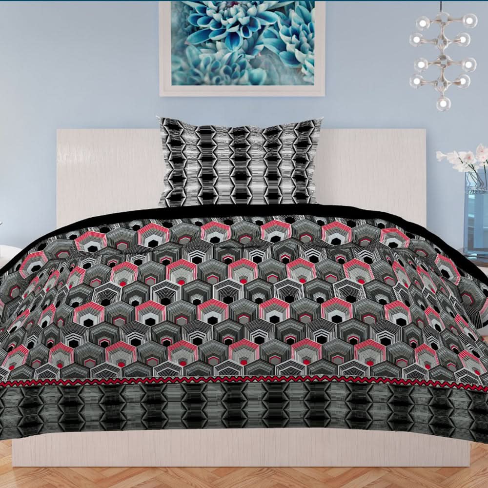 Printed Single Percale Finish Bed Sheet 2 Pcs - Multi, Single Size Bed Sheet, Chase Value, Chase Value