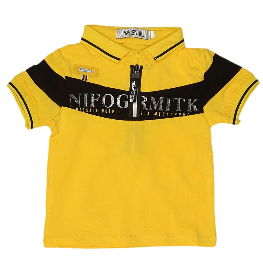 Boys Half Sleeves Polo T-Shirt - Yellow, Kids, Boys T-Shirts, Chase Value, Chase Value