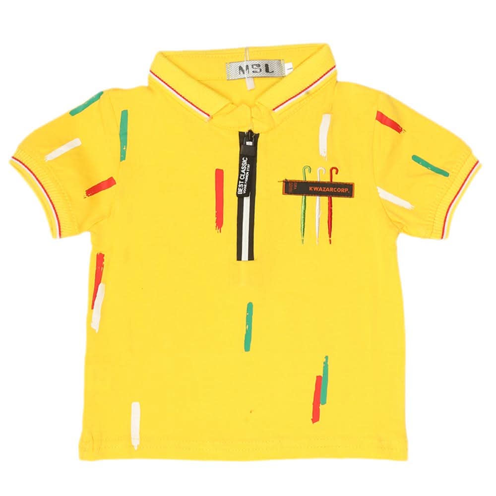 Boys Half Sleeves Polo T-Shirt - Yellow, Kids, Boys T-Shirts, Chase Value, Chase Value