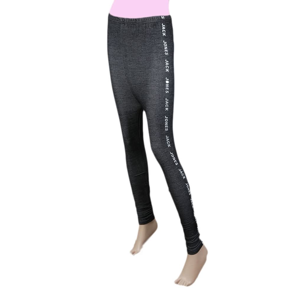 Women's Side Print Denim Tight - Black, Women, Pants & Tights, Chase Value, Chase Value