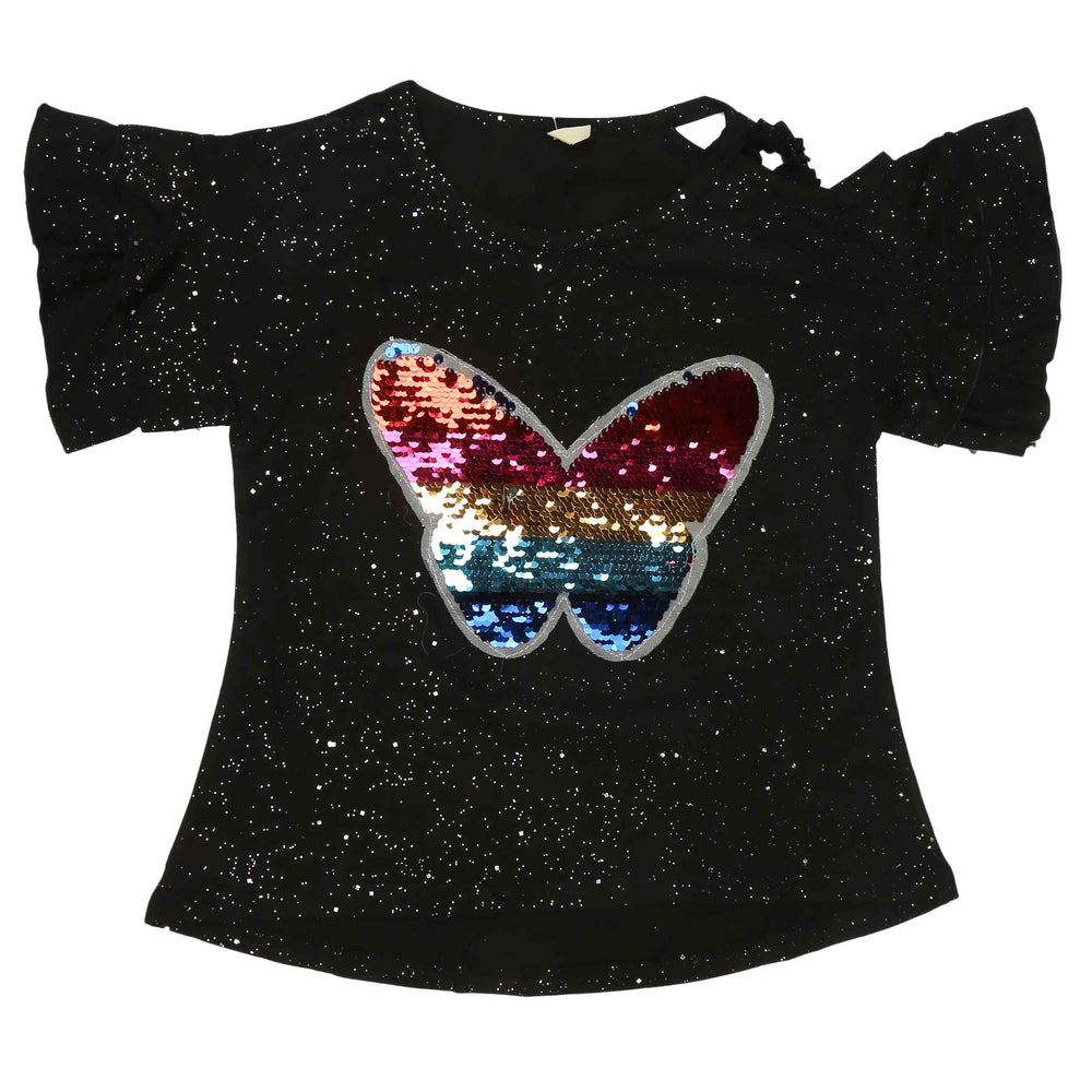 Girls Fancy T-Shirt - Black, Kids, Girls T-Shirts, Chase Value, Chase Value