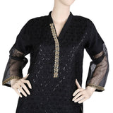 Women's Fancy Embroidered Kurti - Black, Women, Ready Kurtis, Chase Value, Chase Value
