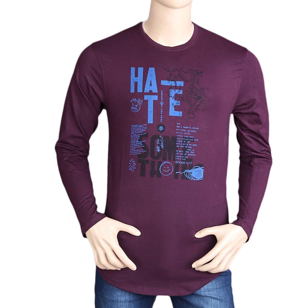 Men's Full Sleeves T Shirt - Purple, Mens T-Shirts, Chase Value, Chase Value