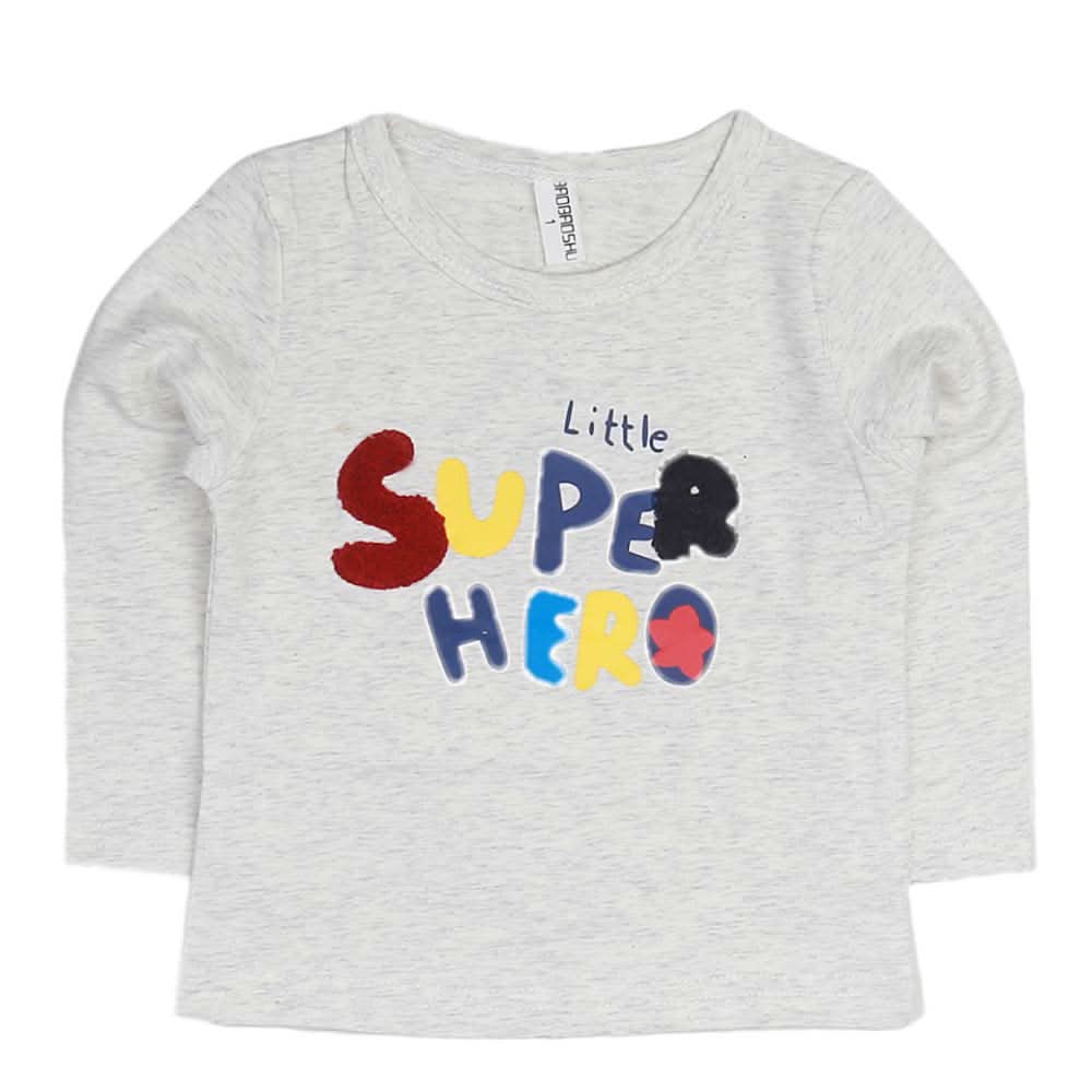 Boys Full Sleeves T-Shirt - White, Kids, Boys T-Shirts, Chase Value, Chase Value