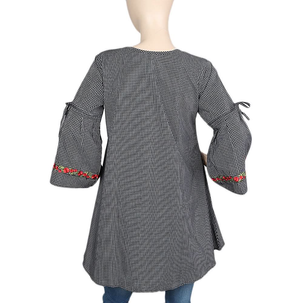 Women's Strip Cotton Kurti - Black, Women, Ready Kurtis, Chase Value, Chase Value