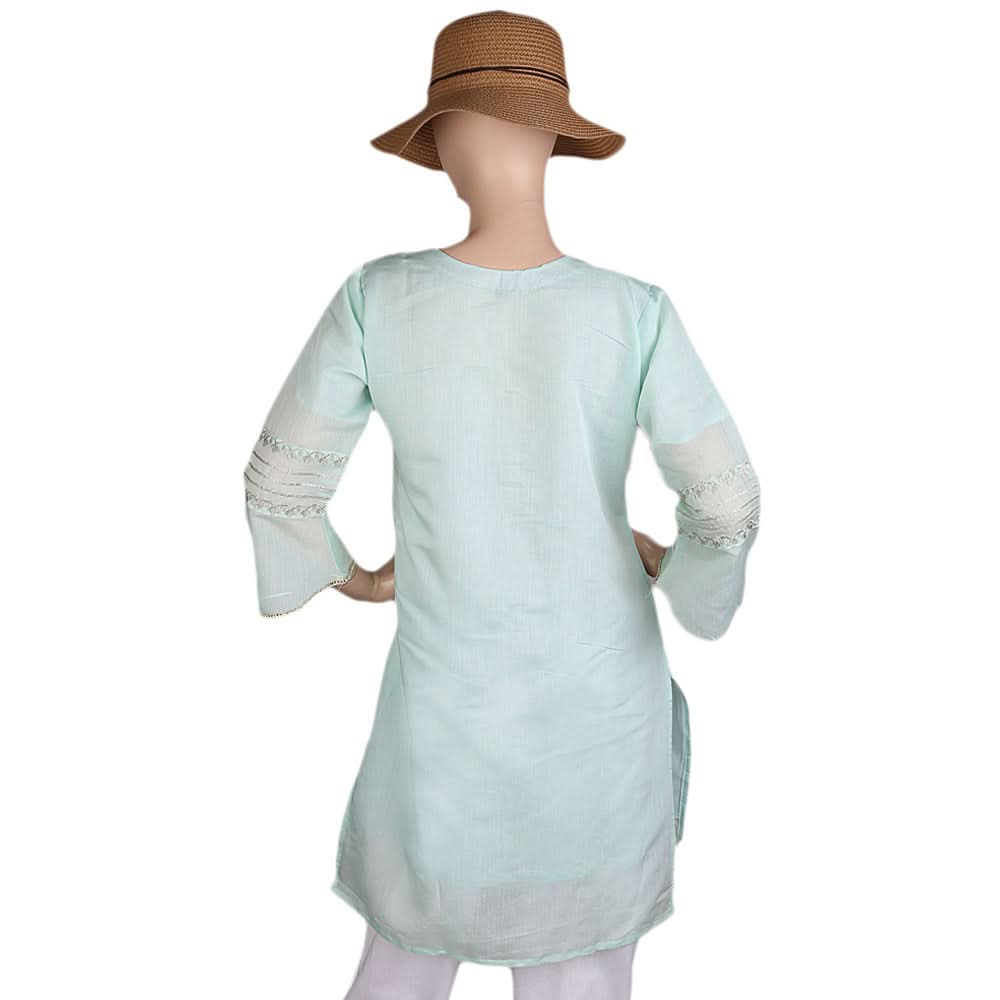 Women's Fancy Embroidered Kurti - Cyan, Women's Fashion, Chase Value, Chase Value