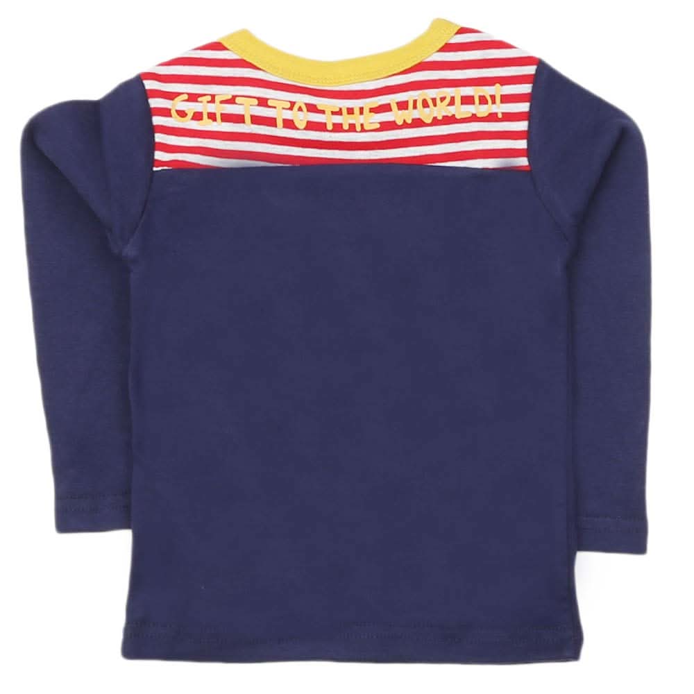 Boys Full Sleeves T-Shirt - Navy Blue, Kids, Boys T-Shirts, Chase Value, Chase Value