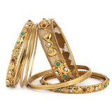 Women's Fancy Bangles 9 Pcs - Golden - test-store-for-chase-value