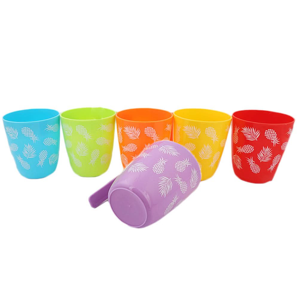Plastic Mug 6 Pcs - Multi, Home & Lifestyle, Glassware & Drinkware, Chase Value, Chase Value