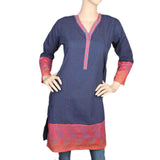 Women's Printed Cotton Kurti - Navy Blue, Women, Ready Kurtis, Chase Value, Chase Value
