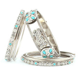 Women's Fancy Bangles 7 Pcs - Silver - test-store-for-chase-value