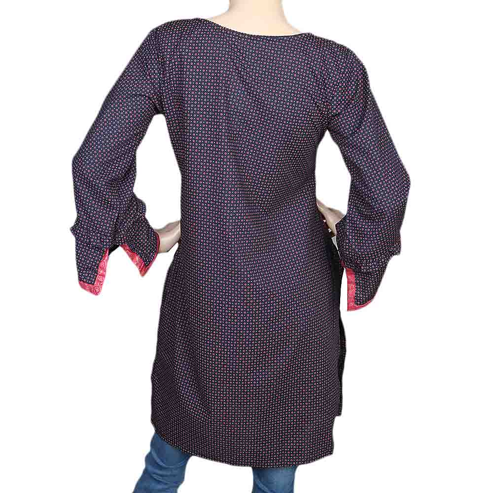 Women's Cotton Plain Kurti - Navy Blue, Women, Ready Kurtis, Chase Value, Chase Value