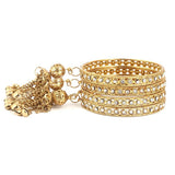 Women's Fancy Bangles 4 Pcs - Golden - test-store-for-chase-value