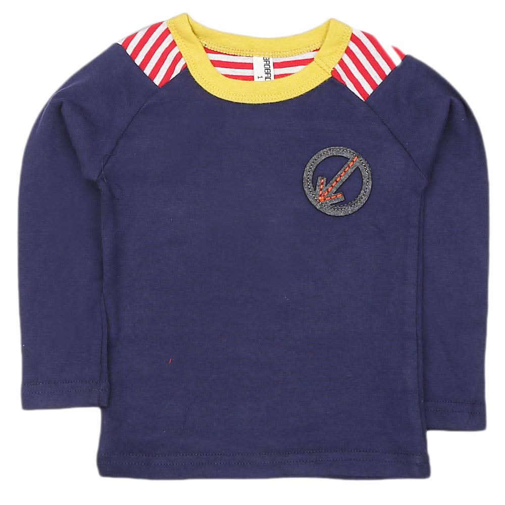 Boys Full Sleeves T-Shirt - Navy Blue, Kids, Boys T-Shirts, Chase Value, Chase Value