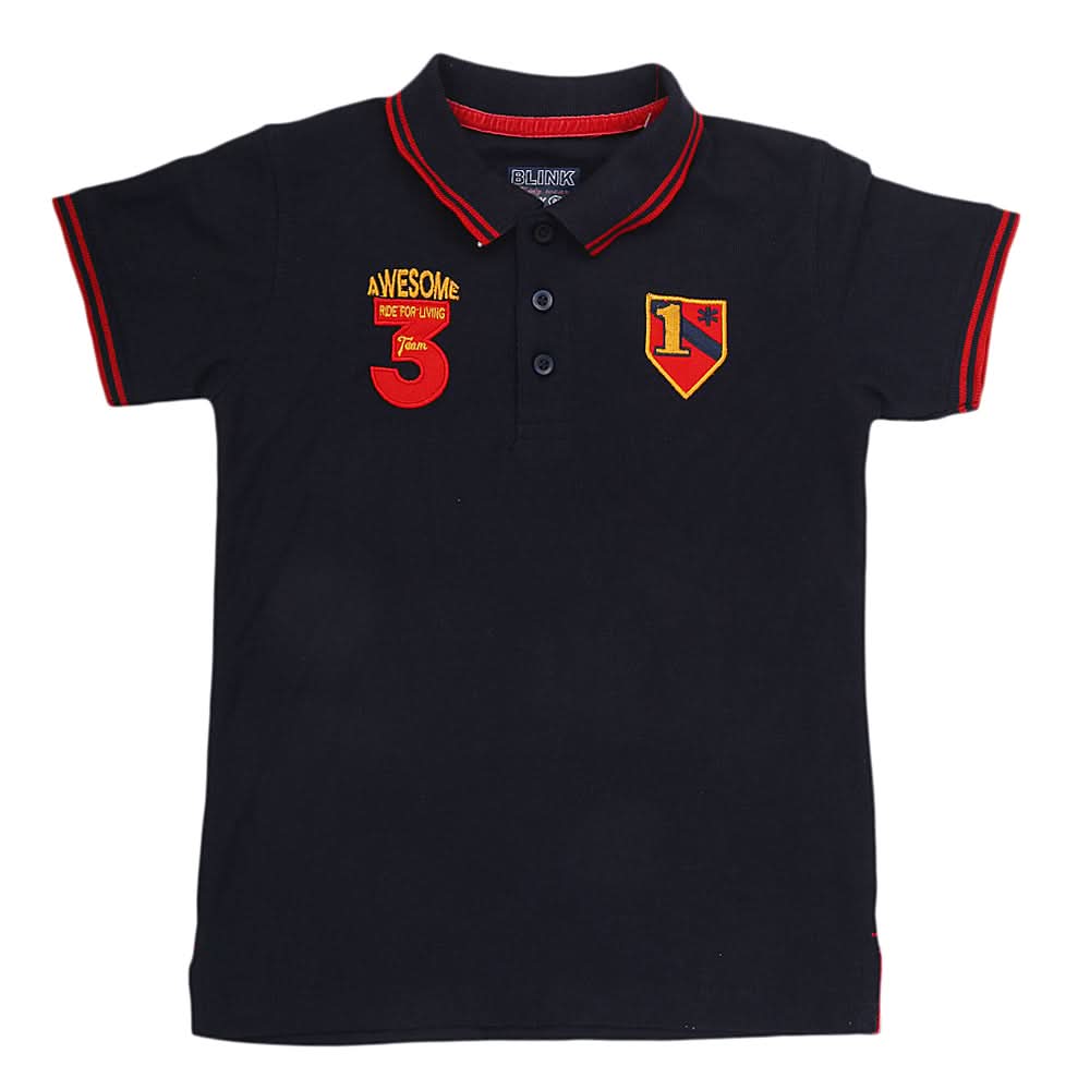 Boys Half Sleeves Polo T-Shirt - Navy Blue, Kids, Boys T-Shirts, Chase Value, Chase Value