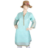 Women's Fancy Embroidered Kurti - Cyan, Women, Ready Kurtis, Chase Value, Chase Value
