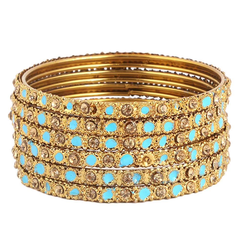 Women's Fancy Bangles 6 Pcs - Golden, Women, Bangles & Bracelets, Chase Value, Chase Value