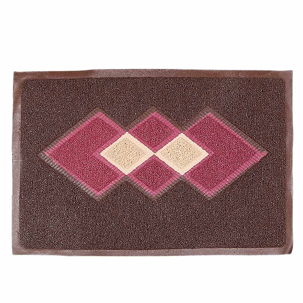 PVC Door Mat 15 x 22 - Brown, Home & Lifestyle, Mats, Chase Value, Chase Value